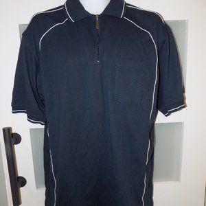 Huski Navy W/White Trim Polo Shirt Size XL Mens